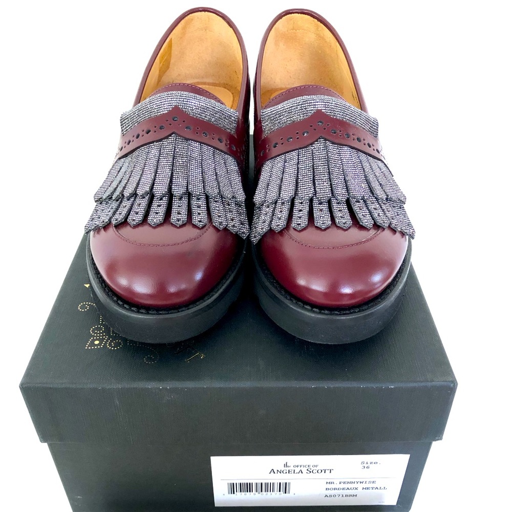 The Office of Angela Scott Maroon Loafers Shoes US6